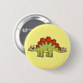 Niedliche Illustration eines Stegosaurus Dinosauri Button (Vorne & Hinten)