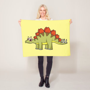 Niedliche Illustration eines Stegosaurus Dinosauri Fleecedecke