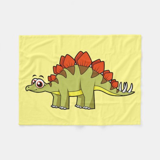 Niedliche Illustration eines Stegosaurus Dinosauri Fleecedecke (Vorderseite (Horizontal))
