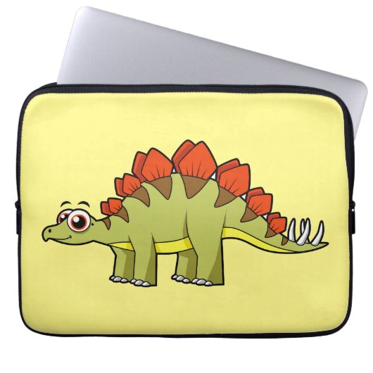 Niedliche Illustration eines Stegosaurus Dinosauri Laptopschutzhülle (Vorderseite)