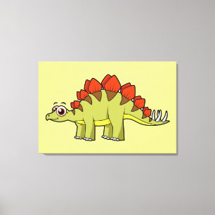 Niedliche Illustration eines Stegosaurus Dinosauri Leinwanddruck
