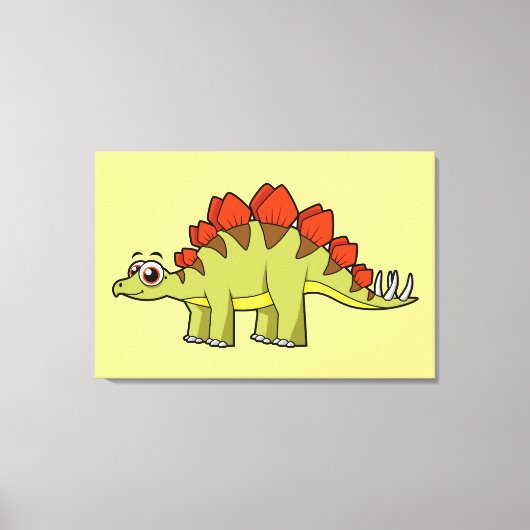 Niedliche Illustration eines Stegosaurus Dinosauri Leinwanddruck (Vorderseite)