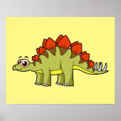 Niedliche Illustration eines Stegosaurus Dinosauri Poster (Vorne)
