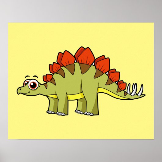 Niedliche Illustration eines Stegosaurus Dinosauri Poster (Vorne)