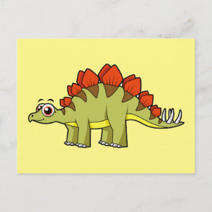 Niedliche Illustration eines Stegosaurus Dinosauri Postkarte