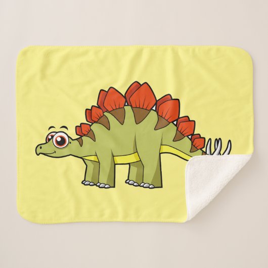 Niedliche Illustration eines Stegosaurus Dinosauri Sherpadecke (Vorderseite (Horizontal))