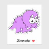 Niedliche Illustration eines Triceratops. Aufkleber (Blatt)