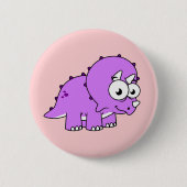 Niedliche Illustration eines Triceratops. Button (Vorderseite)