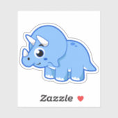 Niedliche Illustration eines Triceratops Dinosauri Aufkleber (Blatt)