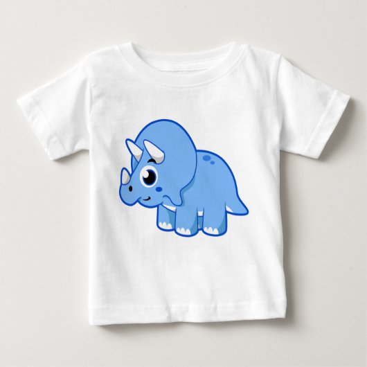 Niedliche Illustration eines Triceratops Dinosauri Baby T-shirt (Vorderseite)