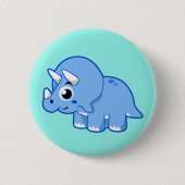 Niedliche Illustration eines Triceratops Dinosauri Button (Vorderseite)
