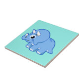 Niedliche Illustration eines Triceratops Dinosauri Fliese (Seite)