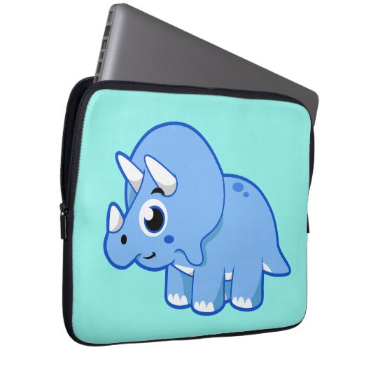 Niedliche Illustration eines Triceratops Dinosauri Laptopschutzhülle (Vorne Rechts)