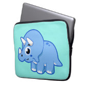 Niedliche Illustration eines Triceratops Dinosauri Laptopschutzhülle (Vorderseite Links)