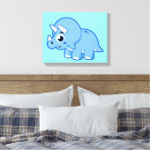 Niedliche Illustration eines Triceratops Dinosauri Leinwanddruck (Insitu (Schlafzimmer))