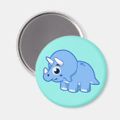 Niedliche Illustration eines Triceratops Dinosauri Magnet (Vorderseite/Rückseite)