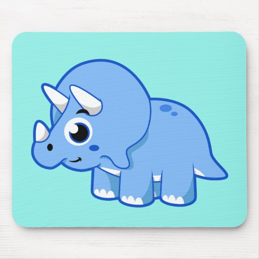 Niedliche Illustration eines Triceratops Dinosauri Mousepad (Vorne)