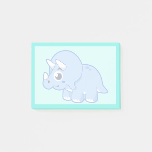 Niedliche Illustration eines Triceratops Dinosauri Post-it Klebezettel (Vorderseite)