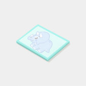 Niedliche Illustration eines Triceratops Dinosauri Post-it Klebezettel (angewinkelt)