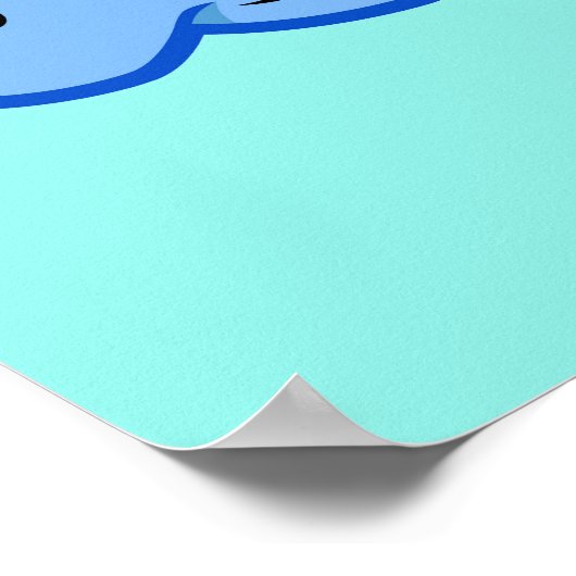 Niedliche Illustration eines Triceratops Dinosauri Poster (Ecke)