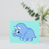 Niedliche Illustration eines Triceratops Dinosauri Postkarte (Stehend Vorderseite)