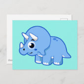 Niedliche Illustration eines Triceratops Dinosauri Postkarte (Vorne/Hinten)