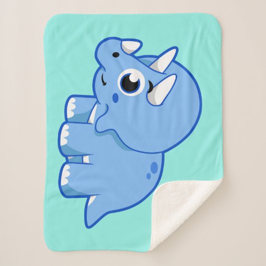 Niedliche Illustration eines Triceratops Dinosauri Sherpadecke (Vorderseite)