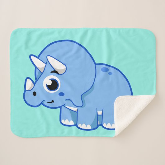 Niedliche Illustration eines Triceratops Dinosauri Sherpadecke (Vorderseite (Horizontal))