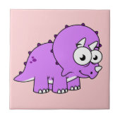 Niedliche Illustration eines Triceratops. Fliese (Vorderseite)