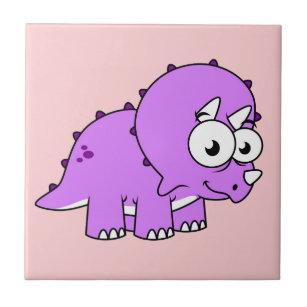 Niedliche Illustration eines Triceratops. Fliese
