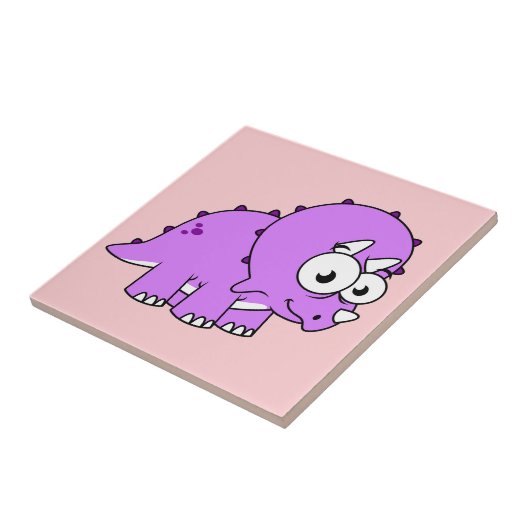 Niedliche Illustration eines Triceratops. Fliese (Seite)