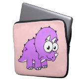 Niedliche Illustration eines Triceratops. Laptopschutzhülle (Vorderseite Links)