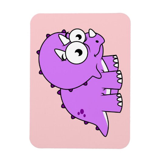 Niedliche Illustration eines Triceratops. Magnet (Vertikal)