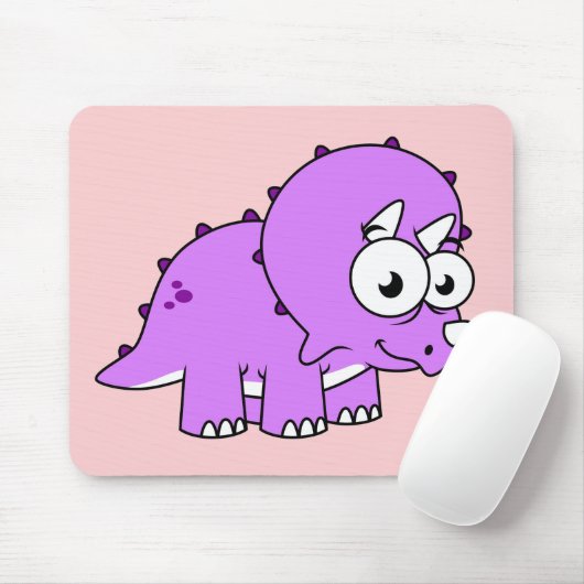 Niedliche Illustration eines Triceratops. Mousepad (Mit Mouse)