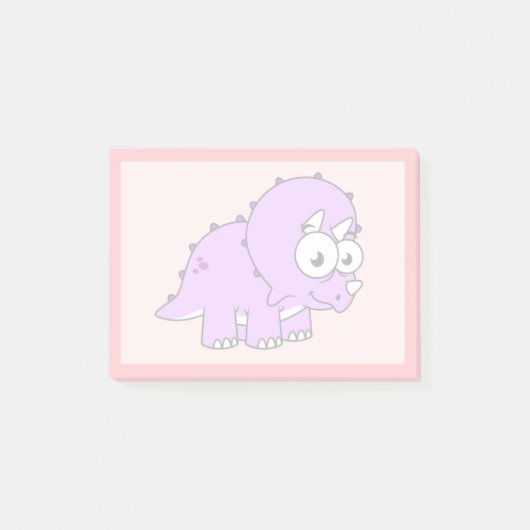 Niedliche Illustration eines Triceratops. Post-it Klebezettel (Vorderseite)