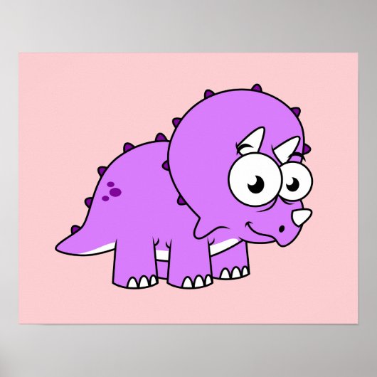 Niedliche Illustration eines Triceratops. Poster (Vorne)