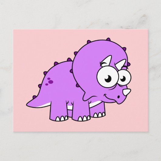 Niedliche Illustration eines Triceratops. Postkarte (Vorderseite)