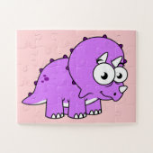 Niedliche Illustration eines Triceratops. Puzzle (Horizontal)