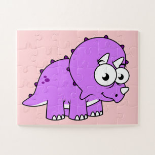 Niedliche Illustration eines Triceratops. Puzzle