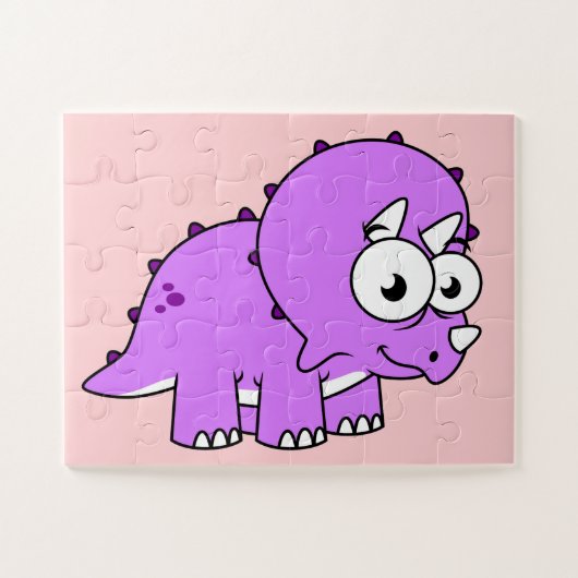 Niedliche Illustration eines Triceratops. Puzzle (Horizontal)