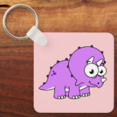 Niedliche Illustration eines Triceratops. Schlüsselanhänger (Vorderseite)