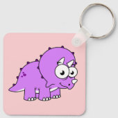 Niedliche Illustration eines Triceratops. Schlüsselanhänger (Rückseite)