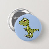 Niedliche Illustration eines Tyrannosaurus Rex. Button (Vorne & Hinten)