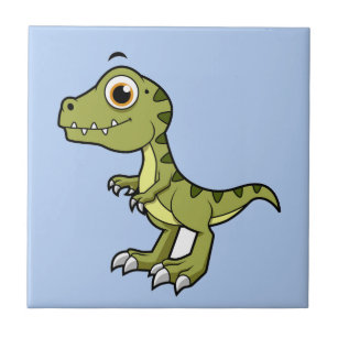 Niedliche Illustration eines Tyrannosaurus Rex. Fliese