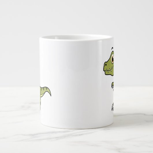 Niedliche Illustration eines Tyrannosaurus Rex. Jumbo-Tasse (Vorderseite)