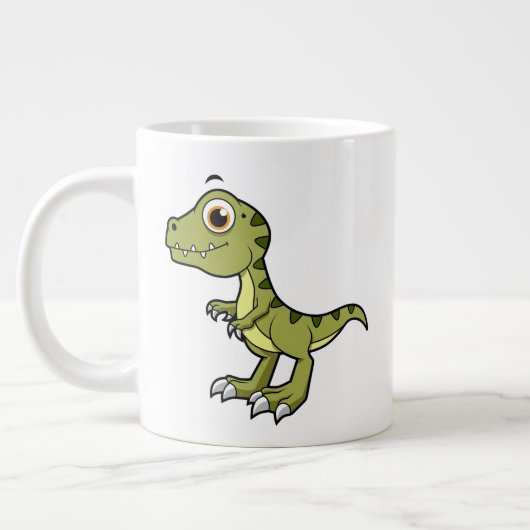 Niedliche Illustration eines Tyrannosaurus Rex. Jumbo-Tasse (Links)