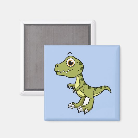 Niedliche Illustration eines Tyrannosaurus Rex. Magnet (Vorderseite/Rückseite)