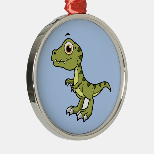 Niedliche Illustration eines Tyrannosaurus Rex. Ornament Aus Metall (Rechts)
