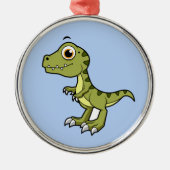Niedliche Illustration eines Tyrannosaurus Rex. Ornament Aus Metall (Vorne)