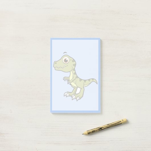 Niedliche Illustration eines Tyrannosaurus Rex. Post-it Klebezettel (Auf Schreibtisch)